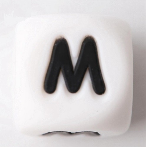 Alfabet de margele din silicon - 100 buc M