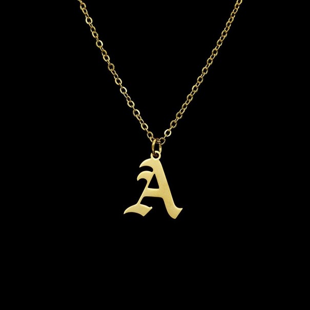 Alfabetets bokstavshalsband D315 guld I