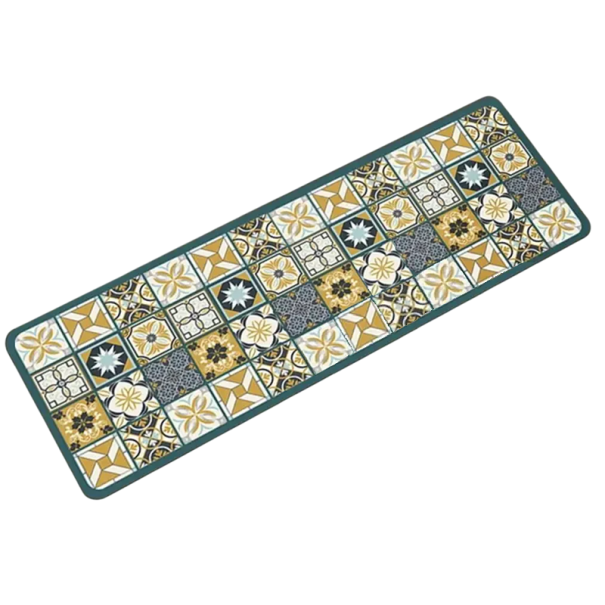 Alfombra antideslizante 50x160 cm Patrón retro Pasillo largo para cocina Alfombra de baño Pasillo Dormitorio Alfombra suave absorbente para apartamento 1