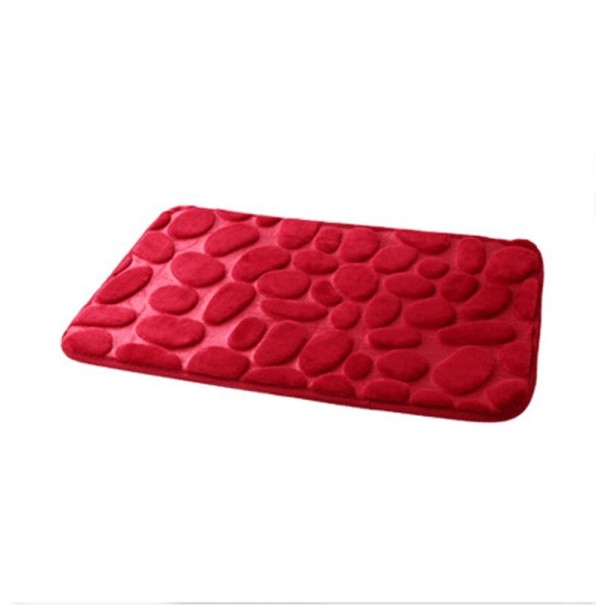 Alfombra de baño con diseño de piedra rojo