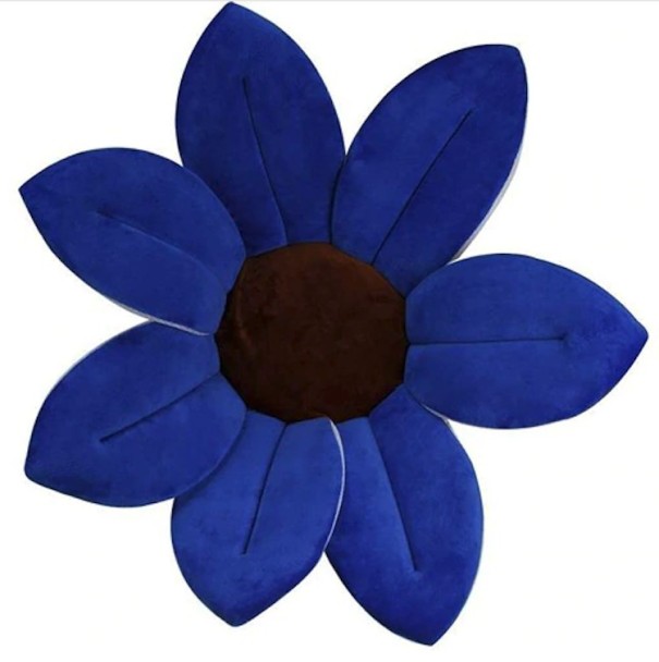 Alfombra de baño infantil en forma de flor J3134 azul oscuro