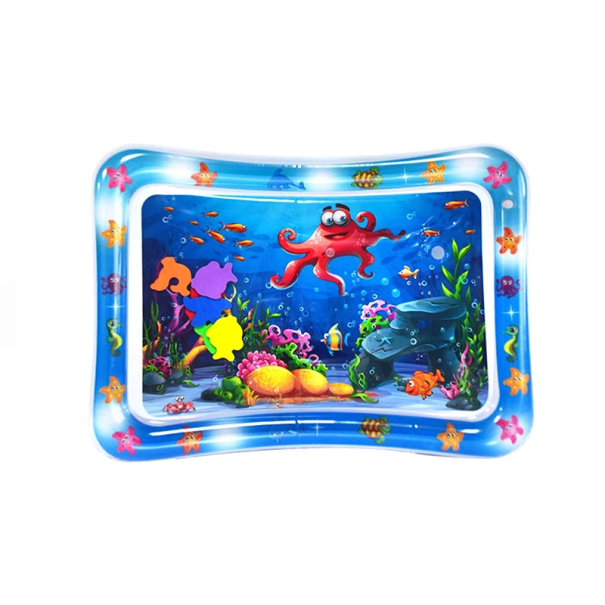 Alfombra de juego de agua para niños 62x45 cm Juguete inflable de PVC para bebés Desarrollo motor Aprendizaje divertido Juego boca abajo Para niños 1