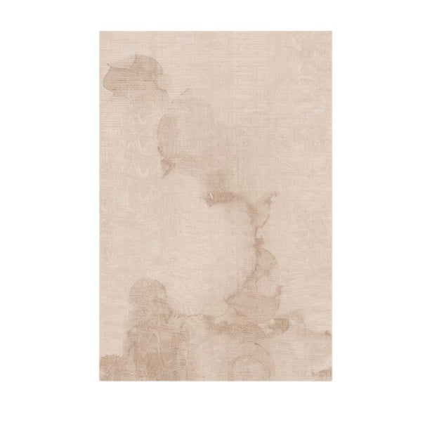 Alfombra moderna con diseño abstracto 280 x 180 cm Rectangular de Poliéster Beige Alfombra de área para la sala de estar y el sofá 1
