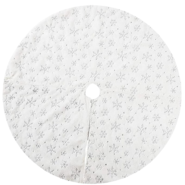Alfombra para árbol de Navidad copos de nieve 78 cm 1