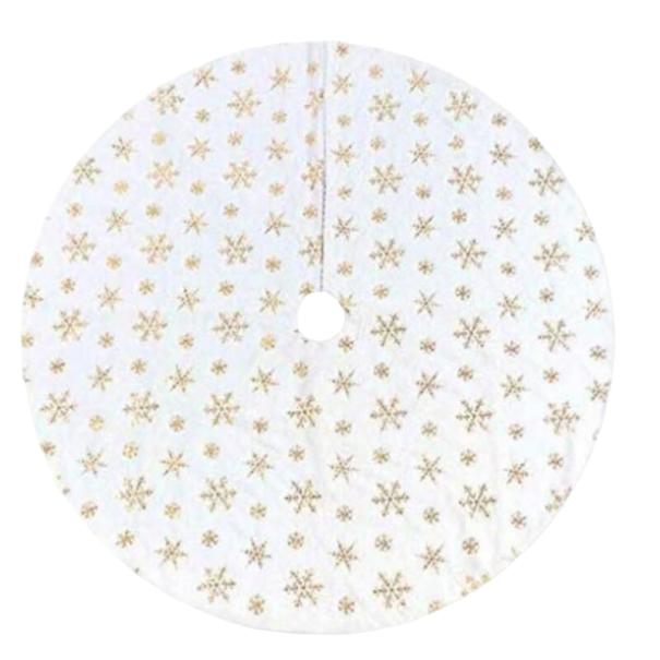 Alfombra para árbol de Navidad copos de nieve 78 cm 2