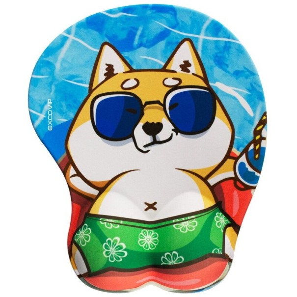 Alfombrilla de ratón ergonómica con corgi 1