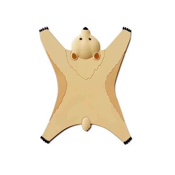 Alfombrilla de silicona para taza con motivo de oso antideslizante y resistente al calor aislante 11,5 × 15,5 cm manteles de silicona para la cocina crema