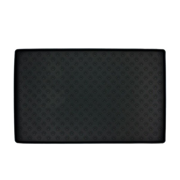 Alfombrilla para cuencos para perros y gatos negro XL