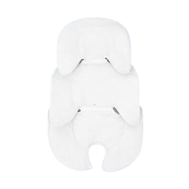 Alfombrilla reversible para cochecito y silla de auto 58 x 38 cm Inserto de felpa transpirable para niños Alfombrilla lavable para bebés con malla blanco