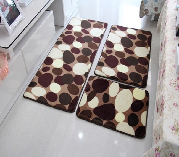 Alfombrillas de baño estampadas 3 uds. 6