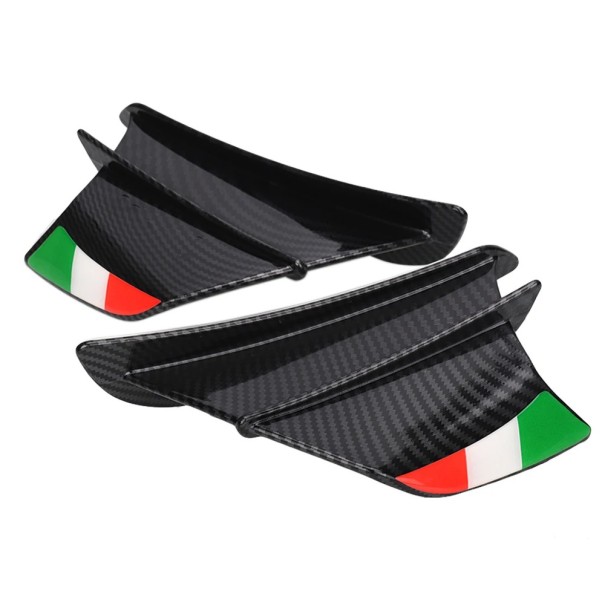 Ali di carbonio universali per motociclette 17,7 x 4,2 cm spoiler laterali aerodinamici montaggio autoadesivo plastica rigida per un aspetto sportivo 1