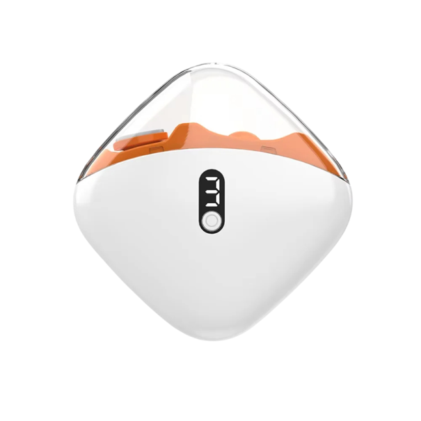 Alicate elétrico inteligente para unhas 7,9 x 7,9 x 3,1 cm USB-C Lanterna Ecrã digital 3 velocidades Polimento Limação Para crianças e adultos Baixo ruído laranja