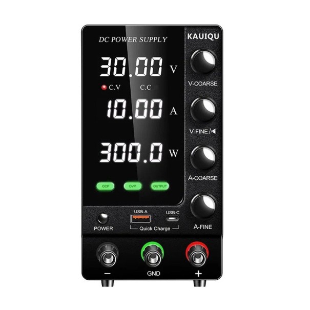 Alimentatore da laboratorio 30V 10A 300W OCP OVP USB-A USB-C LED display Interruttore di uscita Caricamento LiFePO4 Raffreddamento intelligente Fonte 1