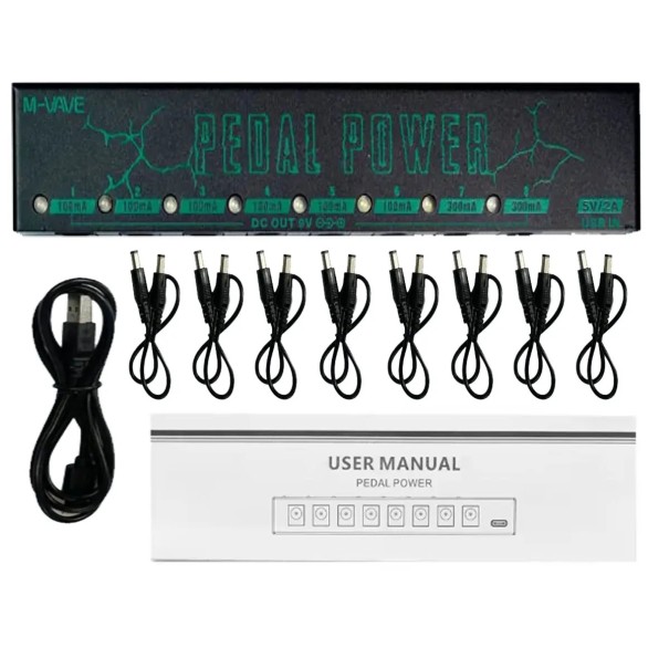 Alimentatore per pedali per chitarra 8 uscite isolate 9V DC Lega di alluminio Tensione stabile per pedalboard e scatole effetti 1
