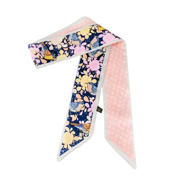 All-Season Elegant Women's Long Scarf Luxury Fashion Headwear Hair Ribbon Stylish Accessory for Women pink