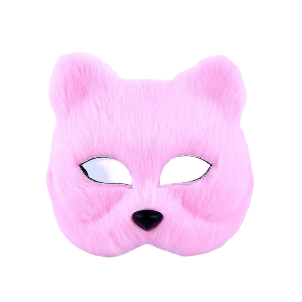 Állati szőrös maszk rózsaszín