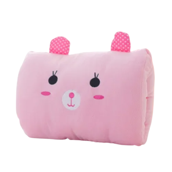 Almofada aquecedora rosa para as mãos 30 x 20 cm Coelho Almofada de pelúcia adorável Para dormir no escritório Presente para mulheres Crianças Soneca 1