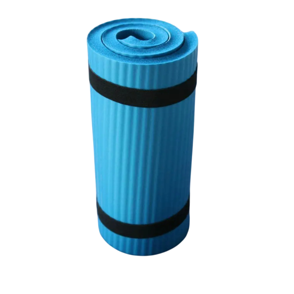 Almofada de espuma colorida para yoga 1,5 cm Tapete extra espesso para os joelhos Acessório antiderrapante para exercícios de pilates e fitness azul