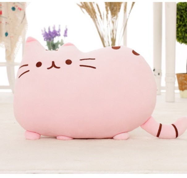 Almofada de gato de peluche 40 cm J982 rosa