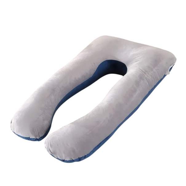 Almofada de Gravidez 120×70 cm em Forma de U Longitudinal à Volta de Todo o Corpo Almofada de Amamentação Ergonómica Confortável cinzento claro