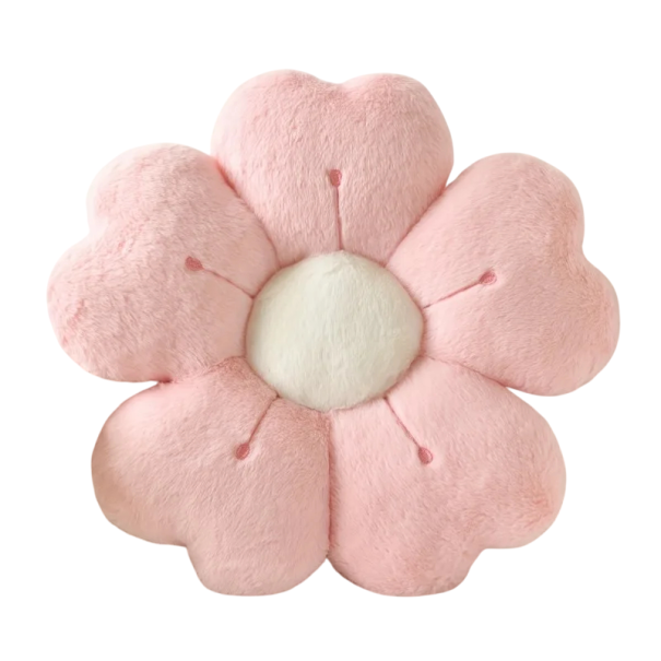 Almofada de pelúcia em forma de flor 35 cm Almofada decorativa em algodão e poliéster Almofada de chão fofa para cadeira, sofá e colchão rosa