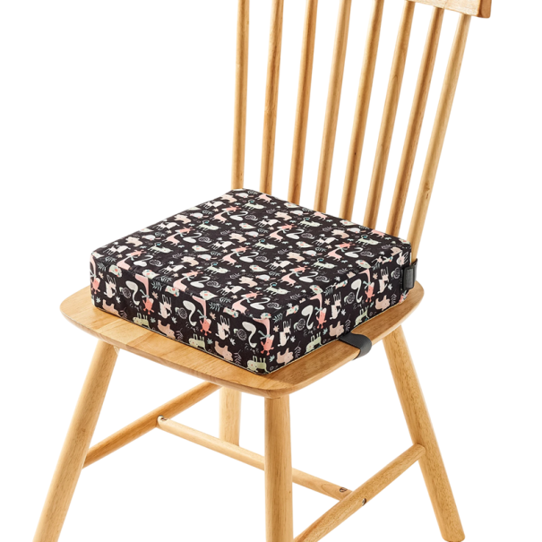 Almofada Infantil Ajustável 32x32x8 cm Almofada de Assento com Almofadas de Segurança Padrão de Animais Almofada Elevatória para Cadeira em Poliéster 1