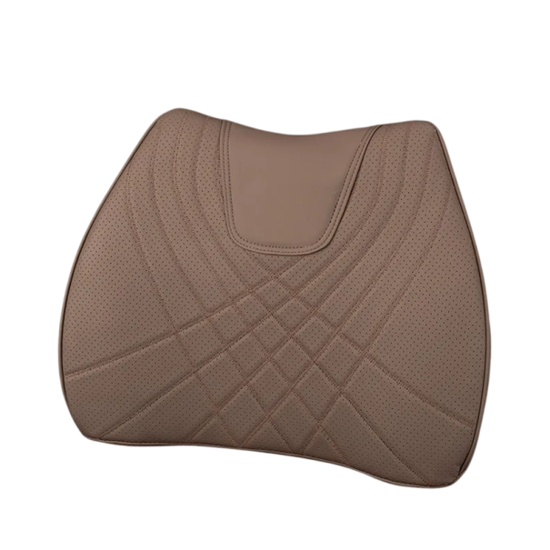 Almofada lombar para carro em espuma viscoelástica e pele sintética 40x30x8 cm Apoio ergonómico para as costas Almofada para uma postura saudável Condução confortável castanho