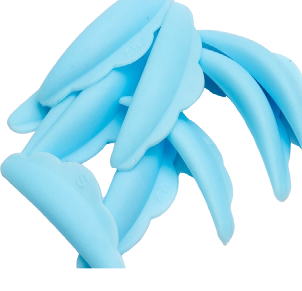 Almofadas de silicone para pestanas 5 pares azul claro