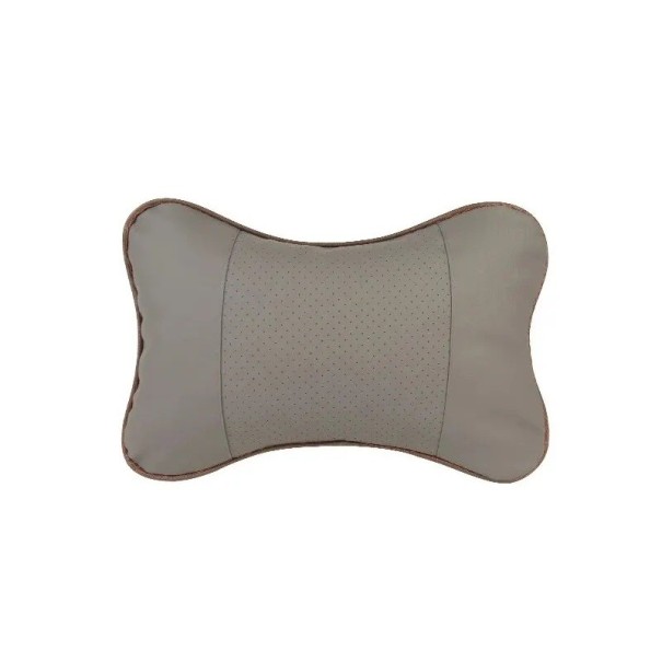 Almohada cervical para coche 25x17 cm Piel sintética Almohada reversible para apoyar la cabeza con relleno para aliviar el dolor durante el viaje Almohada universal para coche gris