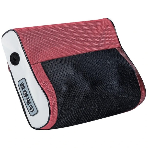 Almohada de masaje 31×23×11 cm con calefacción Masaje eléctrico calentamiento profundo Intensidad ajustable Mecanismo de rotación Relajación muscular rosa