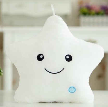 Almohada de peluche luminosa LED en forma de estrella J914 blanco