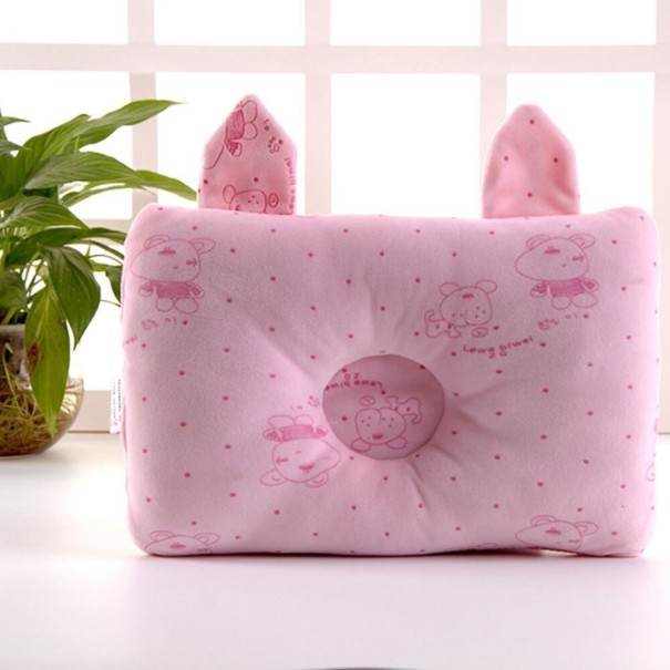 Almohada infantil con orejas rosa