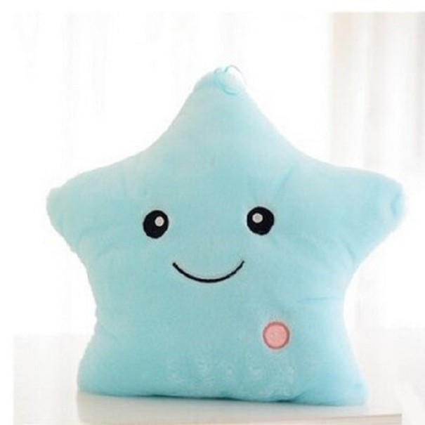 Almohada infantil estrella brillante azul claro