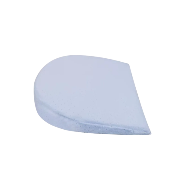 Almohada infantil inclinada 15° de viscoelástica 35 x 35 cm Media luna antiparpadeo Baby Sleep Cuña antireflujo Altura 6 cm azul