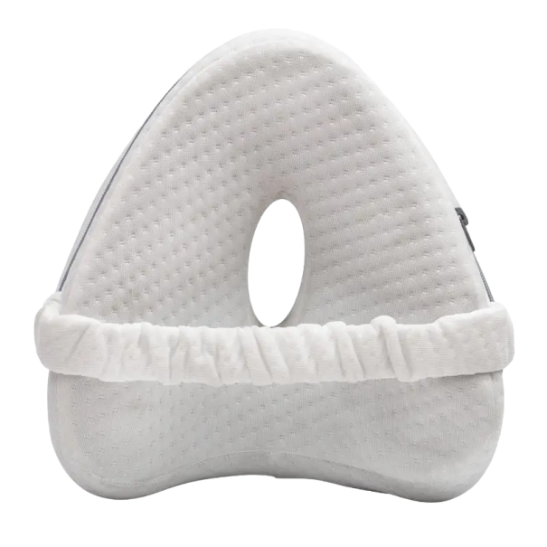 Almohada ortopédica de espuma viscoelástica para piernas, almohada suave con cuña para rodillas entre las piernas, 24 x 23 x 13 cm, alivio del dolor blanco