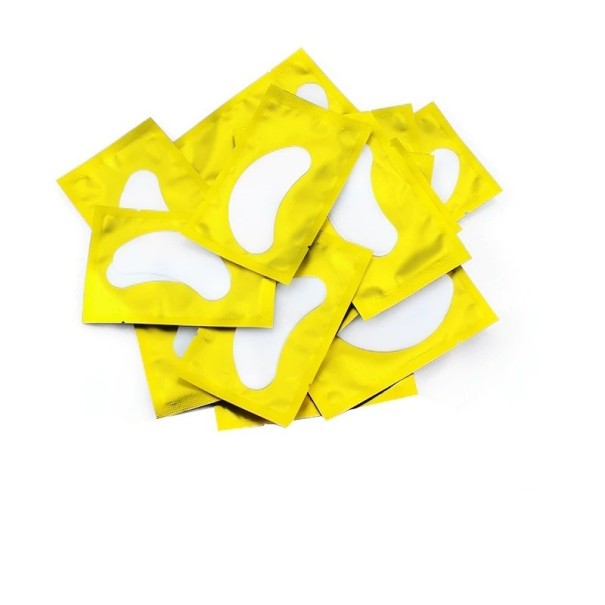 Almohadillas de gel para extensiones de pestañas, 100 unidades amarillo