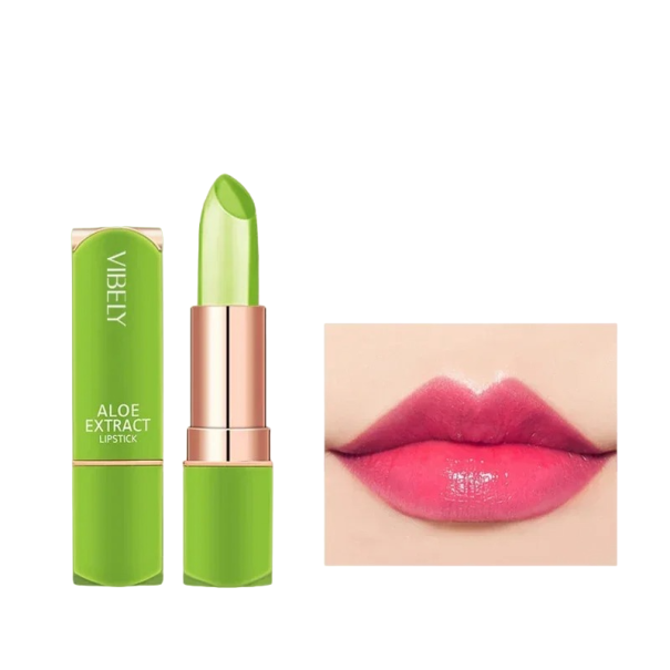 Aloe Vera Moisturizing Lipstick Långvarig Närande Balm Färgskiftande läppglans Ruby red