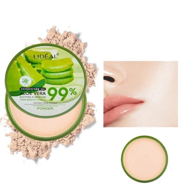 Aloe Vera zjemňující pudr Hydratační voděodolný pudr na obličej Matný práškový pudr proti lesku Fixační pudr na make-up Warm skin tone