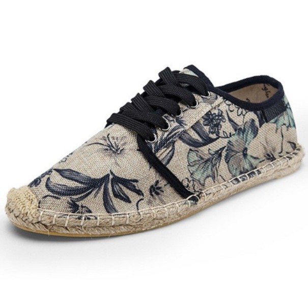 Alpargatas de hombre con flores J2113 azul oscuro 38