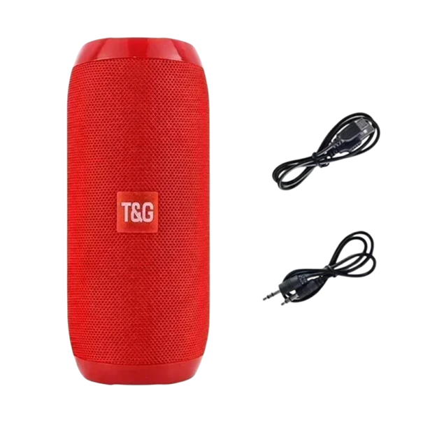 Altavoz Bluetooth portátil de 25 W, subwoofer impermeable IPX5, radio FM, TWS, tarjeta TF, USB, AUX, estéreo 3D, batería de 10 h, 1200 mAh, compatible con exteriores. rojo