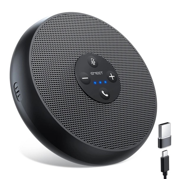 Altoparlante USB per conferenze con microfono 11,2 x 11,2 x 3,6 cm 360° rilevamento della voce Zoom Teams ufficio 1
