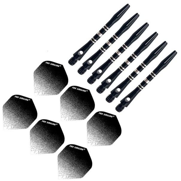 Aluminium dartskafter og flights 12 stk. T962 3
