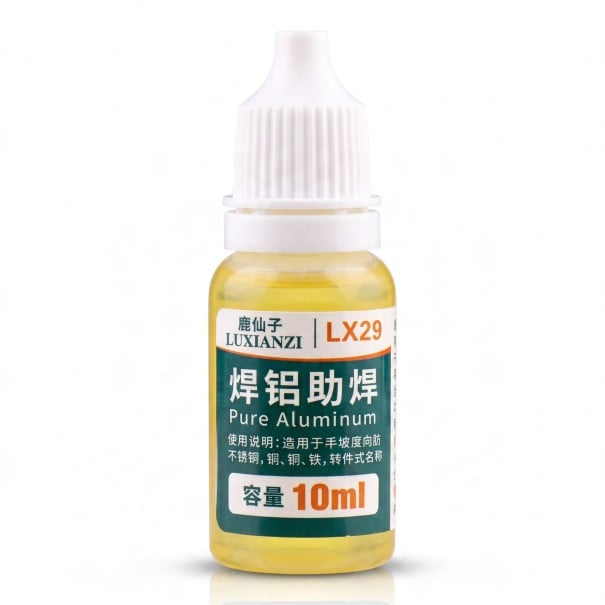 Alumínium forrasztószer 10 ml Oplakás nélkül 6 x 2,1 cm Rozszerelt rozsdamentes acél, réz, nikkel és horganyzott lemez Sárga Elemre működik 1