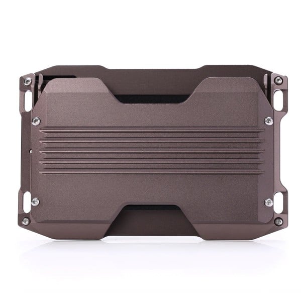 Aluminium Travel Case for Documents and Payment Cards with Scanning Protection Sturdy Case with Grooved Surface 10.4 x 6.8 x 1.5 cm coffee brown