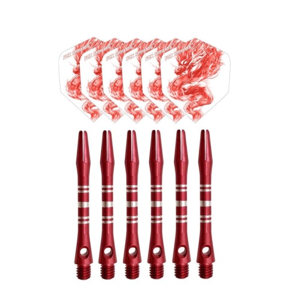 Aluminiumsskafter og dartpile 12 stk. T963 rød