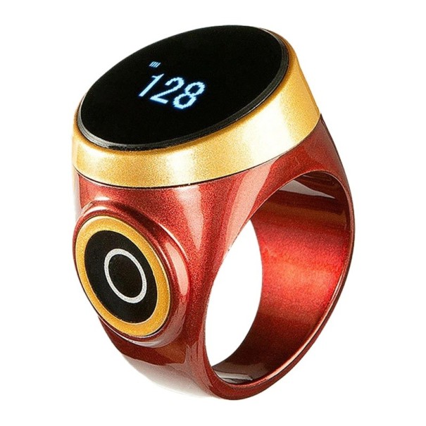 Älykäs digitaalinen sormenjälkilaskuri kosketusnäytöllä Bluetooth vedenpitävä USB-lataus rukousajan virsilaskin punainen