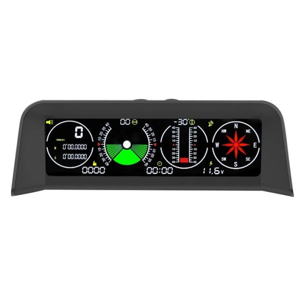 Älykäs GPS HUD Vaakasuora nopeusmittari 15 x 6 x 7 cm Digitaalinen kierroslukumittari Kompassi Kello Jännite Lämpötila Hälytys 12V Liukumaton alusta 1