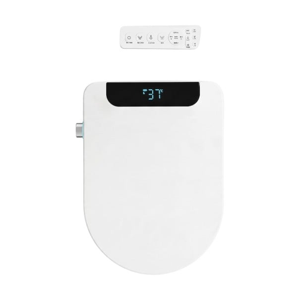 Älykäs wc-istuin bideellä Lämmitetty istuin ja lämpimällä ilmalla kuivaus 475 x 435 x 110 mm LED-näyttö U-muotoinen Valkoinen Kylpyhuoneeseen 1