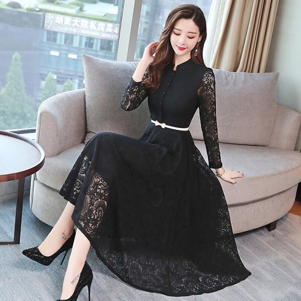 Alyssa Damen-Spitzenkleid schwarz S