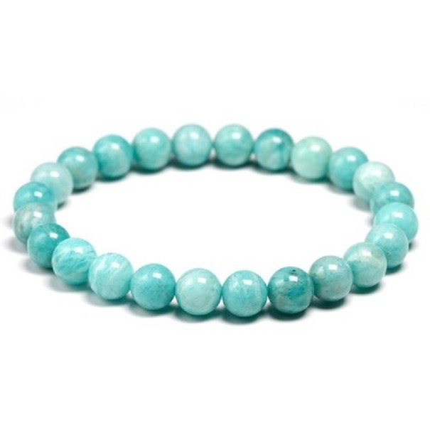 Amazonit armbånd med perler 16 cm 8 mm